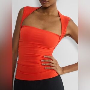 NEW aritzia orange contour flourish top size small